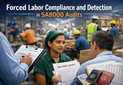 This image is about Forced Labor Compliance and Detection in SA8000 Audits