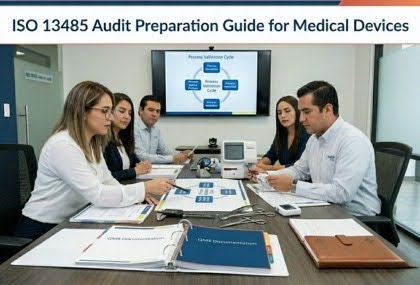 This image is about ISO 13485 Audit Preparation Guide for Medical Devices