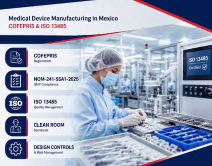This image is about Medical Device Manufacturing in Mexico COFEPRIS and ISO 13485