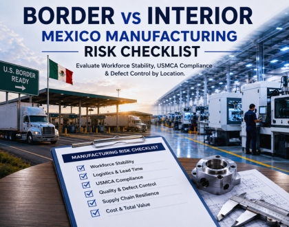 This image is about Border vs Interior Mexico Manufacturing